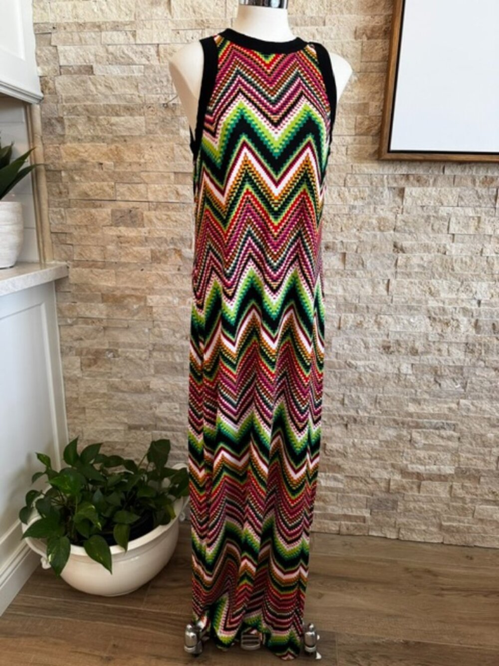 Karen Kane Coral Reef Halter Maxi Dress XL NWT